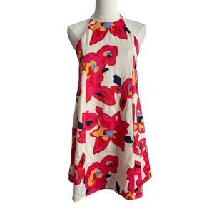 Crosby Mollie Burch Womens Dress Midi Floral Halter Swing Resort Beachy Tropical